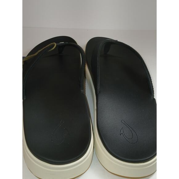 OLUKAI WOMENS SANDALS THONG STYLE BLACK AND WHITE SIZE 10 (BRAND NEW) NO BOX - Picture 4 of 5
